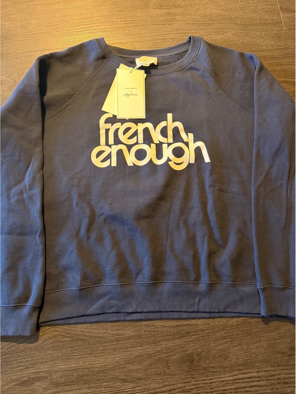 NWT Sézane x Laura Brown "French Enough" Sweatshirt XL
